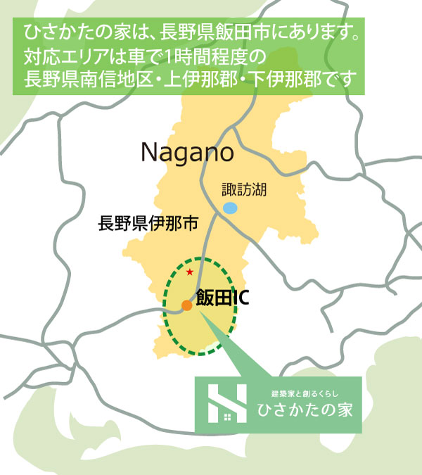 ひさかたの家は長野県飯田市にあります。